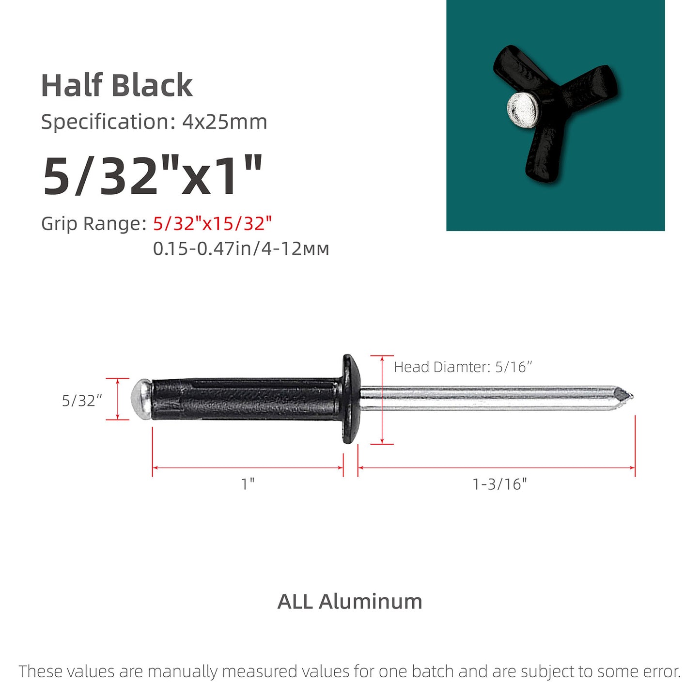 Tri-Fold Aluminum Blind Rivets,Tri Grip Exploding Assortment Bulb Style Pop Rivets for Automotive, Soft or Plastic Materials