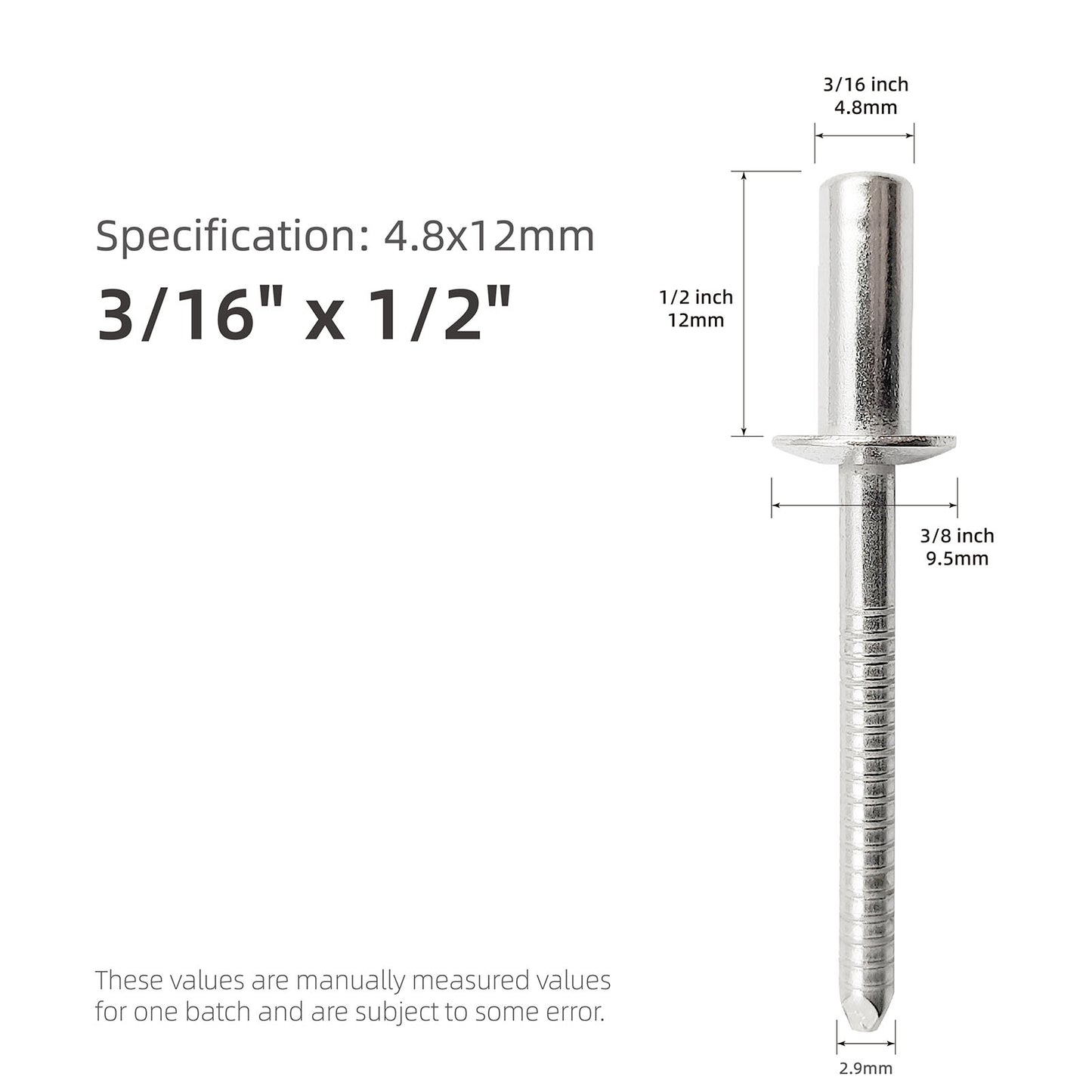 Closed End Blind Rivets, Stainless Steel Dome Head Sealed Pop Rivets