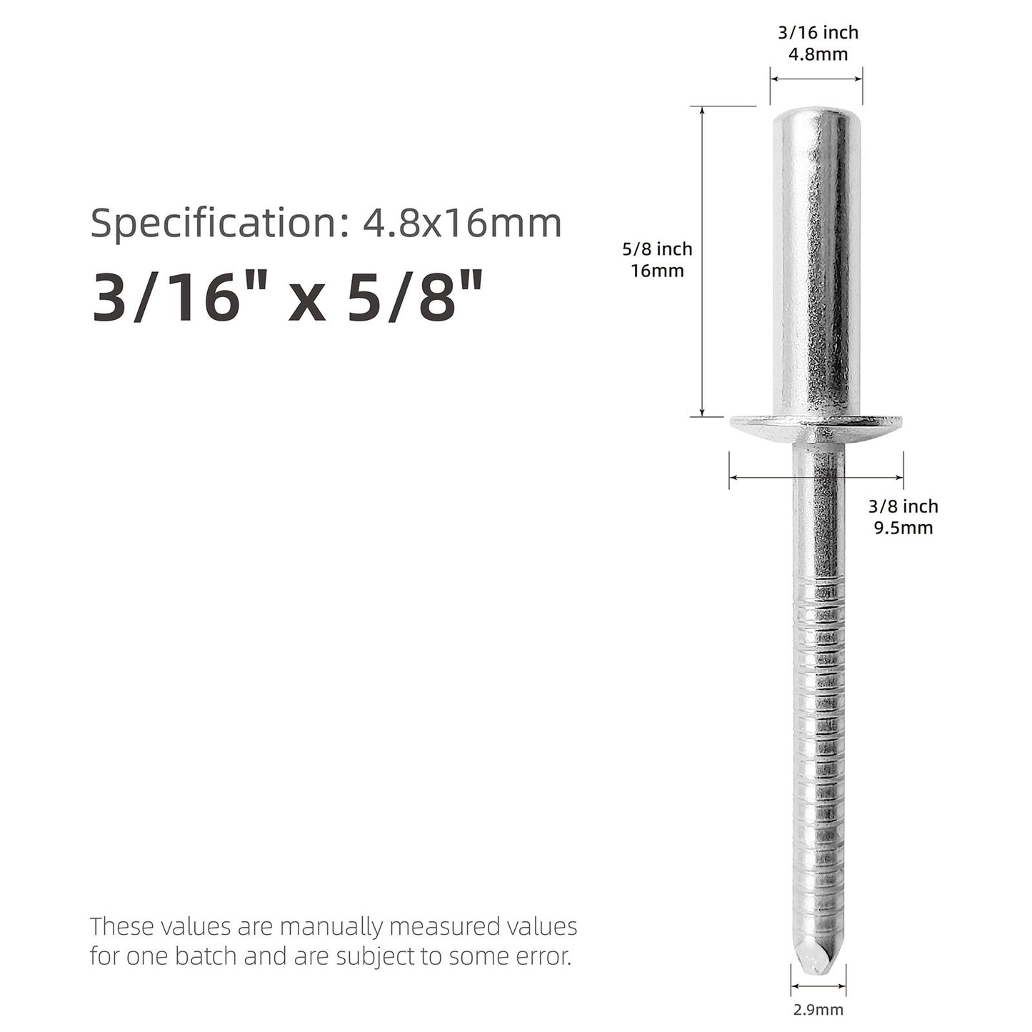Closed End Blind Rivets, Stainless Steel Dome Head Sealed Pop Rivets