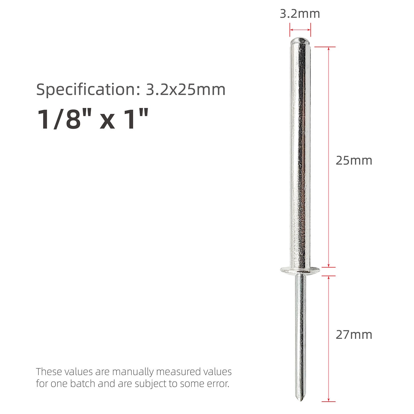Extra Long Pop Rivets, Extended Length, Aluminium Dome Head Steel Shank Mandrel Long-Shaft Blind Rivets