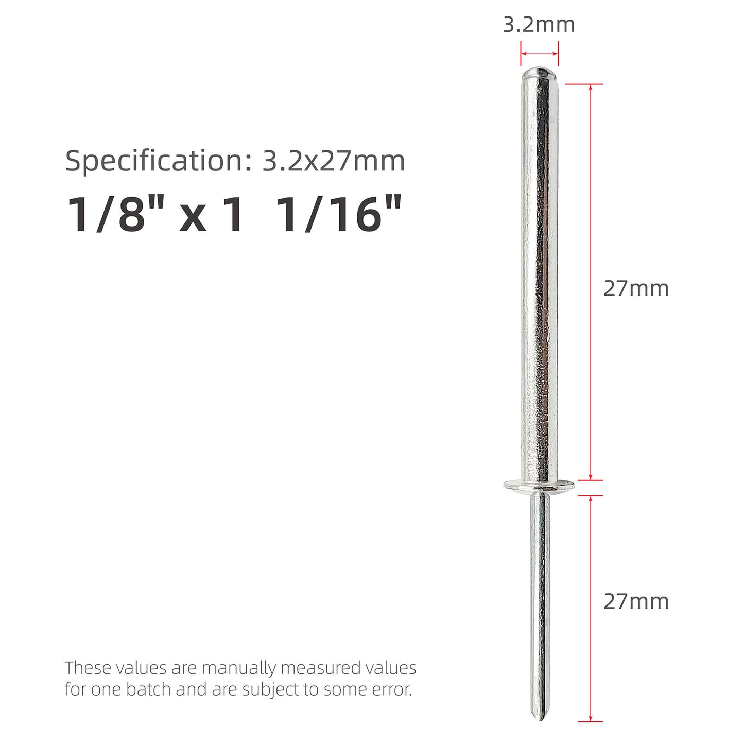 Extra Long Pop Rivets, Extended Length, Aluminium Dome Head Steel Shank Mandrel Long-Shaft Blind Rivets