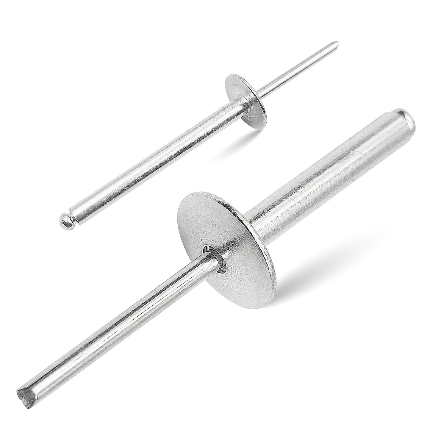 Large Head Aluminum  Extra Long Blind Rivets, Large Flange Extended Length Pop Rivets