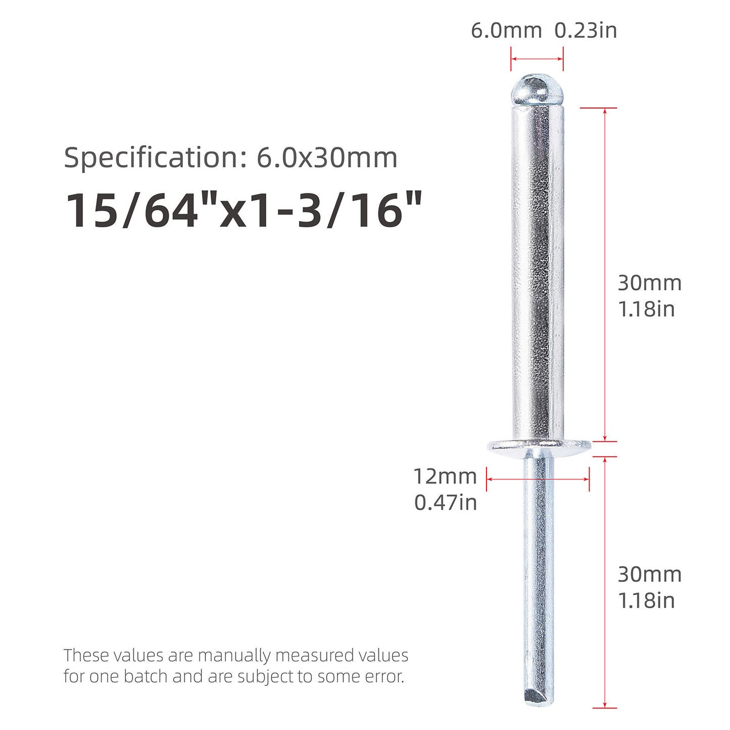 Extra Long Pop Rivets, Extended Length, Aluminium Dome Head Steel Shank Mandrel Long-Shaft Blind Rivets