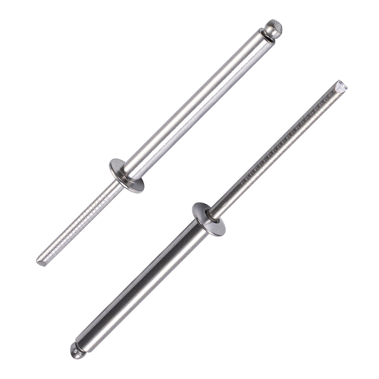 Stainless Steel Extra Long Blind Rivets, Long-Shaft Split Rivets, Extended Length, Corrosion-Resistant, Tensile & Shear Strength High
