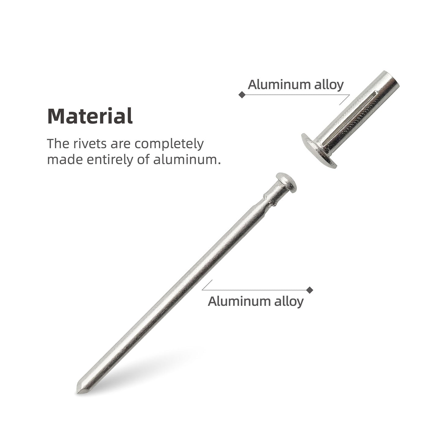 Tri-Fold Large Head Aluminum Blind Rivets, Large Flange Exploding Assortment Bulb Style Pop Rivets for Automotive, Soft or Plastic Materials