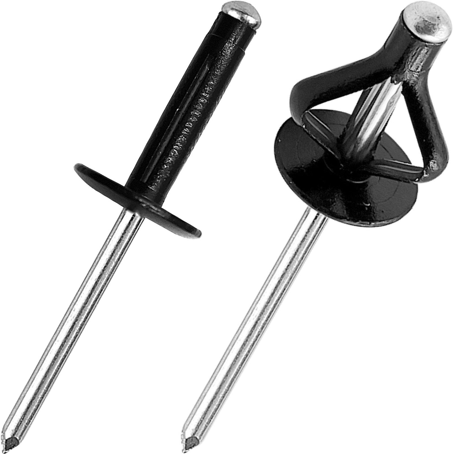 Tri-Fold Large Head Aluminum Blind Rivets, Large Flange Exploding Assortment Bulb Style Pop Rivets for Automotive, Soft or Plastic Materials